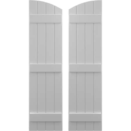 EKENA MILLWORK Americraft 4-Board (3 Batten) Wood Joined Board-n-Batten Shutters w/ Ellipt Top, ARW401BE414X79PRH ARW401BE414X79PRH